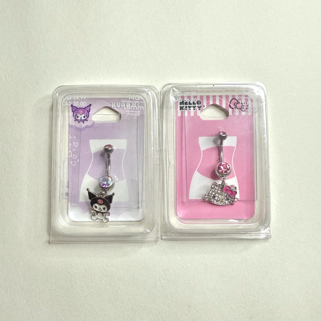 Hello Kitty And Kuromi Belly Rings 20$